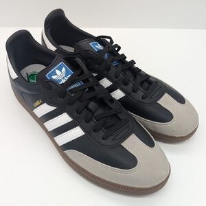 New Adidas SambaVeganBlack Gum ShoesSneakers HO1878 Men's Size 12.0